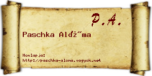 Paschka Alóma névjegykártya